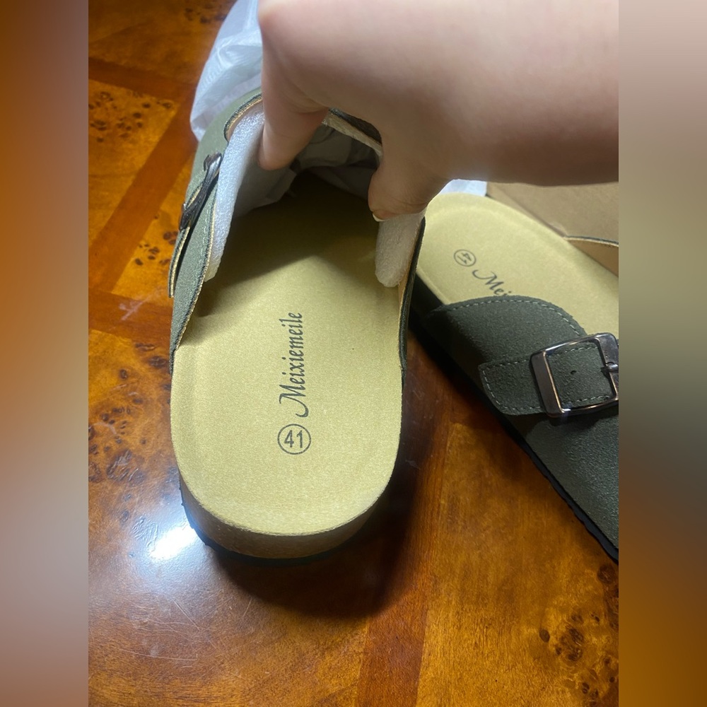 Dark Green Suede Clogs EU 41/ US 9 - Picture 10 of 10